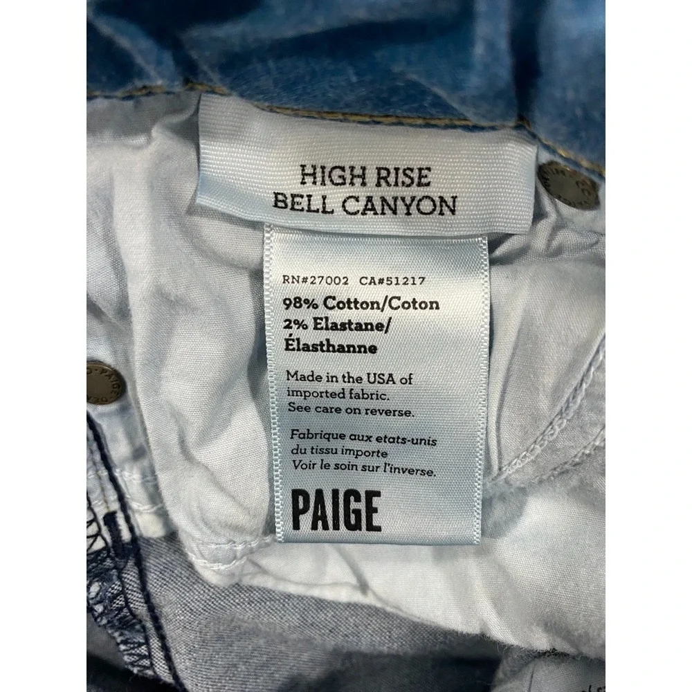 Paige High Rise Bell Canyon Flare Jeans Women's 26 Blue‎ Denim Stretch Pants USA - Picture 7 of 9